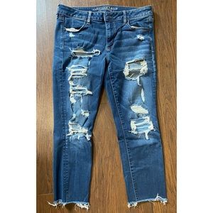 American Eagle Distressed Cropped Jegging Jeans